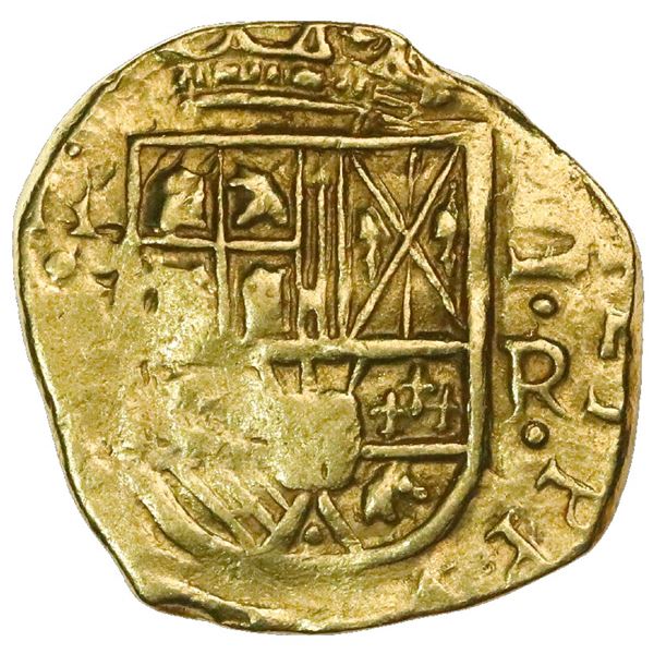 Bogota, Colombia, cob 2 escudos, Philip IV, assayer R below denomination II to right, mintmark N(R) 