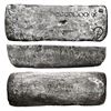 Image 1 : Large silver bar #757 from Potosi, 86 lb 11.2 oz troy, Class Factor 0.8, marked with fineness IIUCCC
