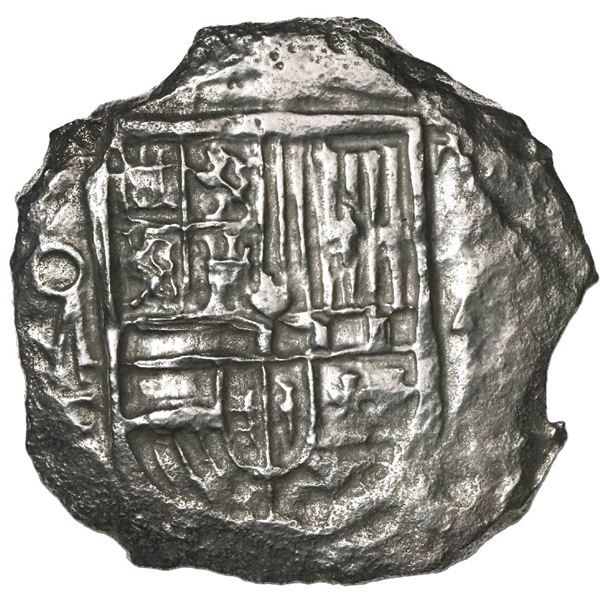 Mexico City, Mexico, cob 4 reales, Philip III, assayer F, Grade 1.