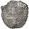 Image 1 : Potosi, Bolivia, cob 8 reales, Philip III, assayer R (curved leg), Grade 2.