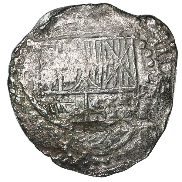 Potosi, Bolivia, cob 8 reales, Philip III, assayer not visible, Grade 2.