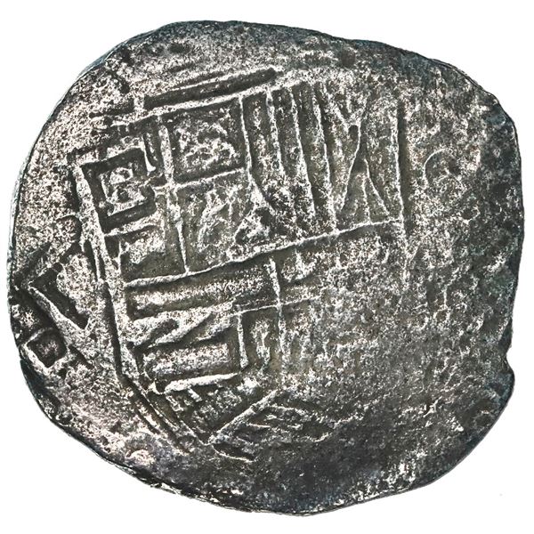 Potosi, Bolivia, cob 8 reales, Philip III, assayer not visible, Grade 3.