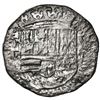 Image 1 : Potosi, Bolivia, cob 2 reales, Philip II, assayer B (2nd period), Grade 2.