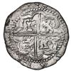 Image 2 : Potosi, Bolivia, cob 2 reales, Philip II, assayer B (2nd period), Grade 2.