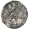 Image 2 : Potosi, Bolivia, cob 2 reales, Philip II, assayer B (5th period), border of x's on reverse, Grade 2.