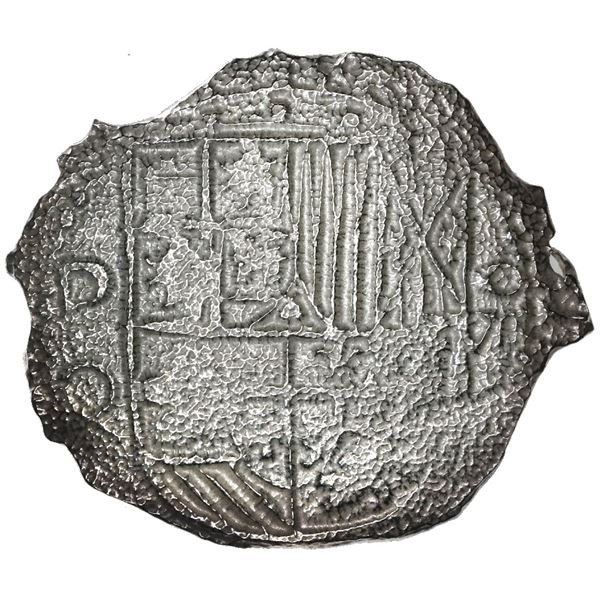 Potosi, Bolivia, cob 8 reales, Philip III, assayer Q, Grade 2.