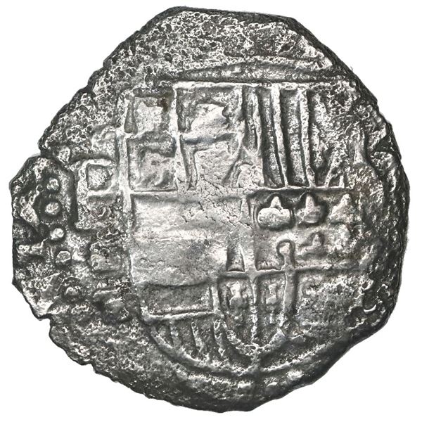 Potosi, Bolivia, cob 8 reales, Philip III, assayer T, Grade 2.