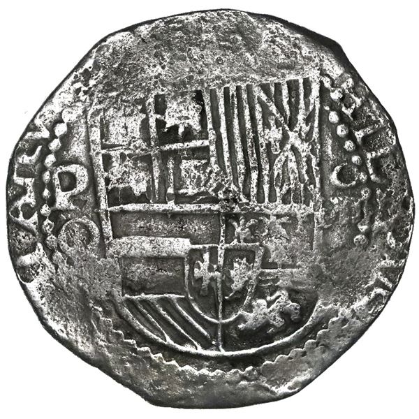Potosi, Bolivia, cob 8 reales, Philip III, assayer Q.