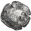 Image 1 : Potosi, Bolivia, cob 8 reales, Philip IV, assayer E (1651-2), with two countermarks (very rare): cro