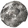 Image 1 : Potosi, Bolivia, cob 8 reales, 165(1-2)E, with crowned-L countermark on shield (very rare thus).