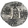 Image 1 : Potosi, Bolivia, cob 8 reales, 1653E, dot-PH-dot at top.