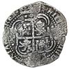 Image 2 : Potosi, Bolivia, cob 8 reales, 1653E, dot-PH-dot at top.