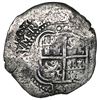 Image 2 : Potosi, Bolivia, cob 8 reales, 1653E, dot-PH-dot at top.