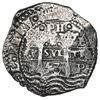 Image 1 : Potosi, Bolivia, cob 8 reales, 1653E, dot-PH-dot at top.