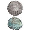 Image 1 : German promotional set of two Potosi, Bolivia, cob 8 reales (one 1658E, the other an encrusted "gree