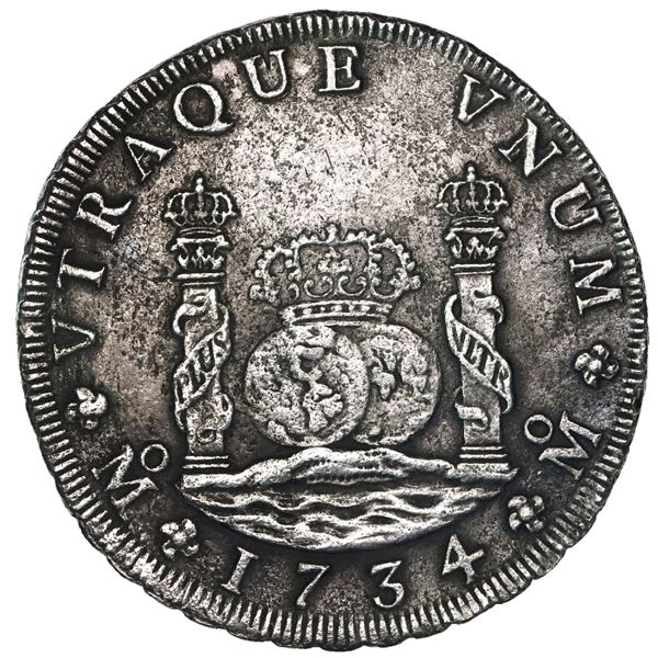 Mexico City, Mexico, pillar 8 reales, Philip V, 1734MF.