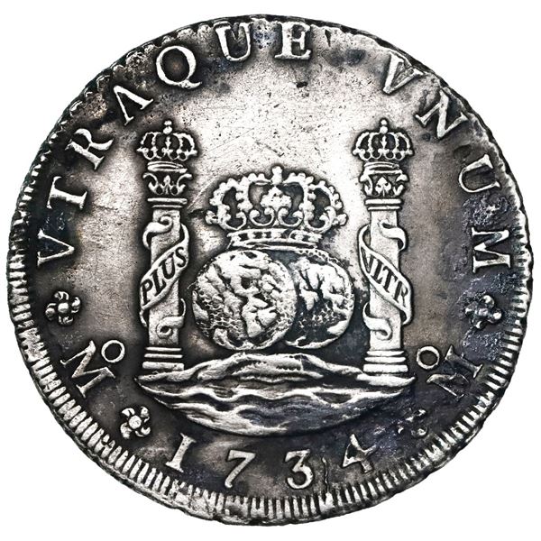 Mexico City, Mexico, pillar 8 reales, Philip V, 1734MF.