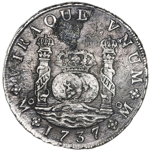 Mexico City, Mexico, pillar 8 reales, Philip V, 1737MF.