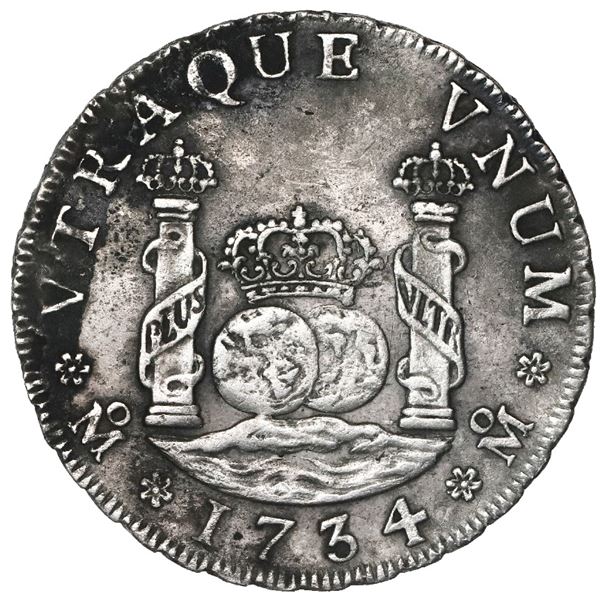 Mexico City, Mexico, pillar 4 reales, Philip V, 1734MF, ex-Ponterio.