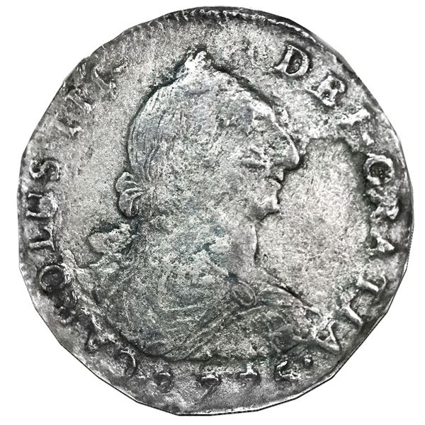 Potosi, Bolivia, bust 4 reales, Charles III, 1775JR, NGC El Cazador / genuine.