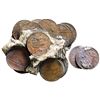 Image 1 : Large clump of approx. 50 English East India Co. copper X cash, 1808 (two separated), encrusted as f