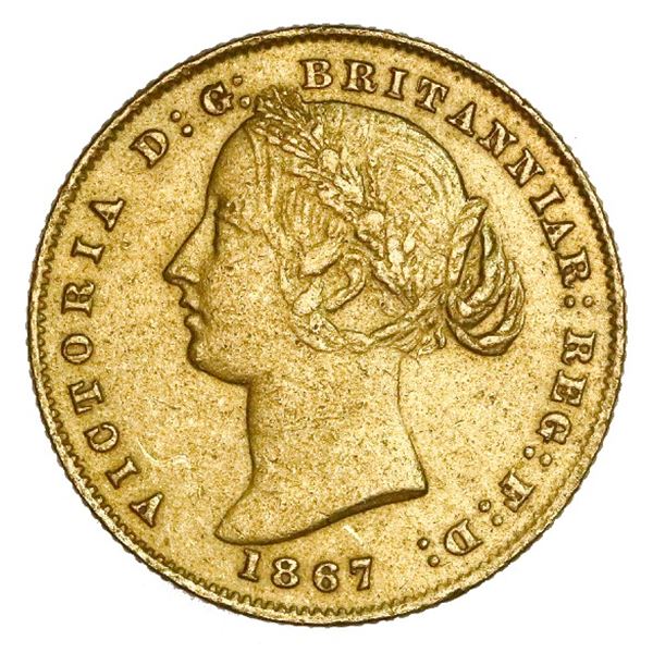 Sydney, Australia (under Great Britain), gold sovereign, Victoria (young head), 1867, NGC AU details