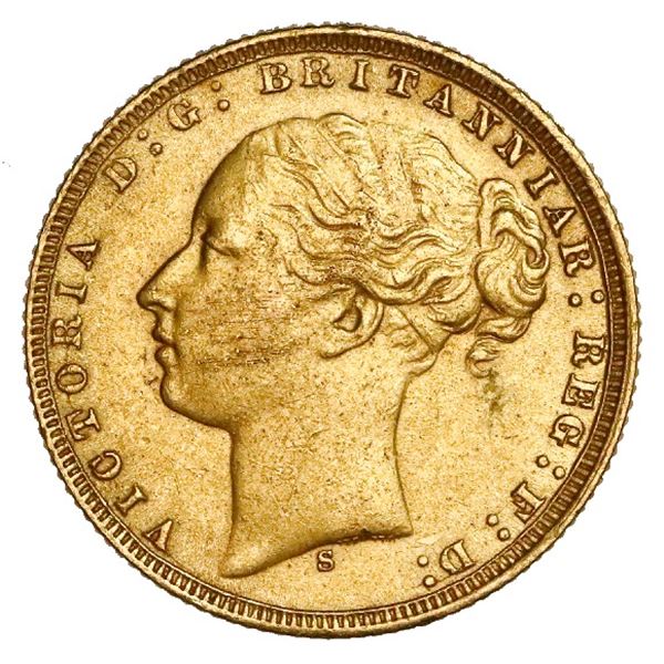 Sydney, Australia (under Great Britain), gold sovereign, Victoria (young head), 1875-S, St. George t