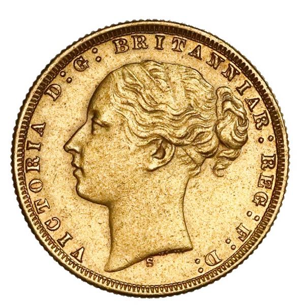 Sydney, Australia (under Great Britain), gold sovereign, Victoria (young head), 1876-S, St. George t