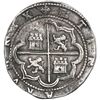 Image 2 : Lima, Peru, cob 8 reales, Philip II, assayer Diego de la Torre, *-8 to left, P-oD.