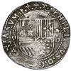 Image 1 : Lima, Peru, cob 8 reales, Philip II, assayer Diego de la Torre, P-8 to left, *-oD to right.