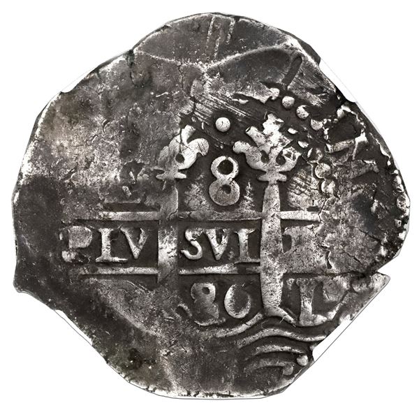 Lima, Peru, cob 8 reales, 1686R, NGC VF 25.