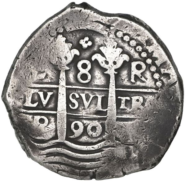 Lima, Peru, cob 8 reales, 1690R.