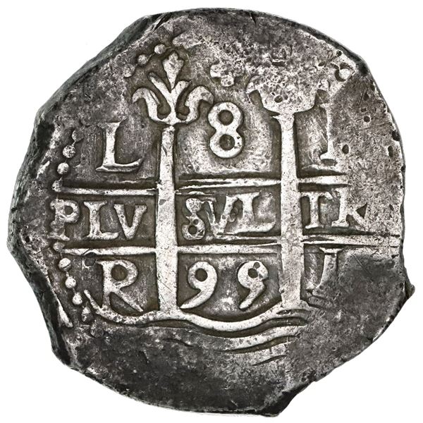 Lima, Peru, cob 8 reales, 1695R.