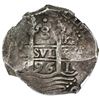 Image 1 : Lima, Peru, cob 8 reales, 1696H, NGC XF 45.