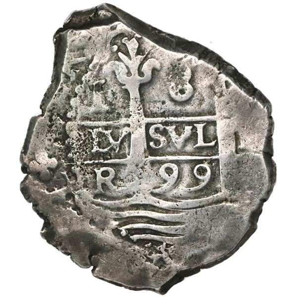 Lima, Peru, cob 8 reales, 1699R, ex-1715 Fleet, ex-Glendining.