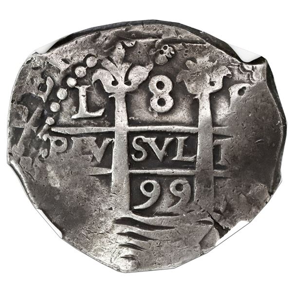 Lima, Peru, cob 8 reales, 1699R, NGC VF 30.