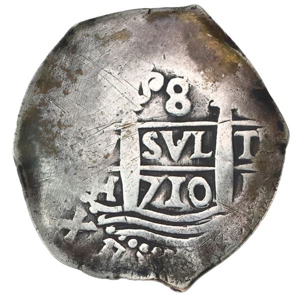 Lima, Peru, cob 8 reales, 1710H.