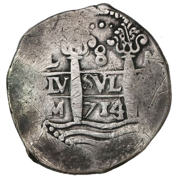 Lima, Peru, cob 8 reales, 1714/3M.