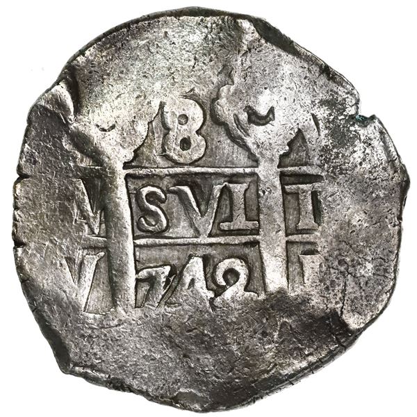 Lima, Peru, cob 8 reales, 1742V.