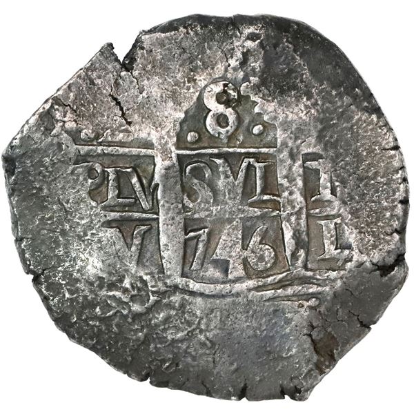 Lima, Peru, cob 8 reales, 1746V, rare.
