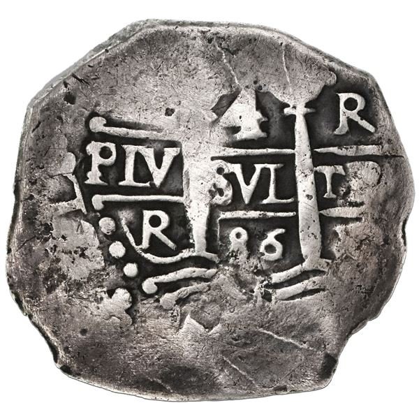 Lima, Peru, cob 4 reales, 1686R.