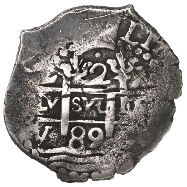 Lima, Peru, cob 2 reales, 1689V.