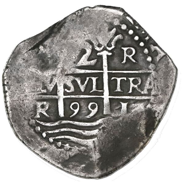 Lima, Peru, cob 2 reales, 1699R.