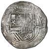 Image 1 : Potosi, Bolivia, cob 8 reales, Philip II, assayer B (1st period), rare.