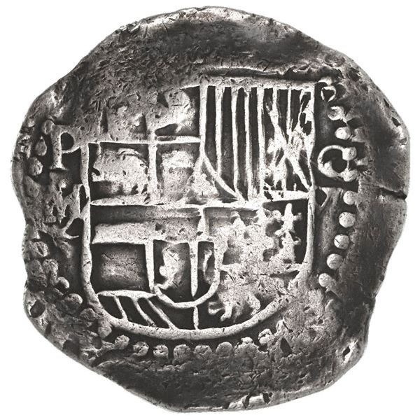 Potosi, Bolivia, cob 8 reales, Philip III, assayer M/Q, rare.