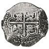 Image 2 : Potosi, Bolivia, cob 8 reales, Philip IV, assayer R (Ramirez, 1646-8) over P (Peralta, 1646-7), extr