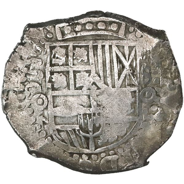 Potosi, Bolivia, cob 8 reales, 1650O, no countermark (rare).