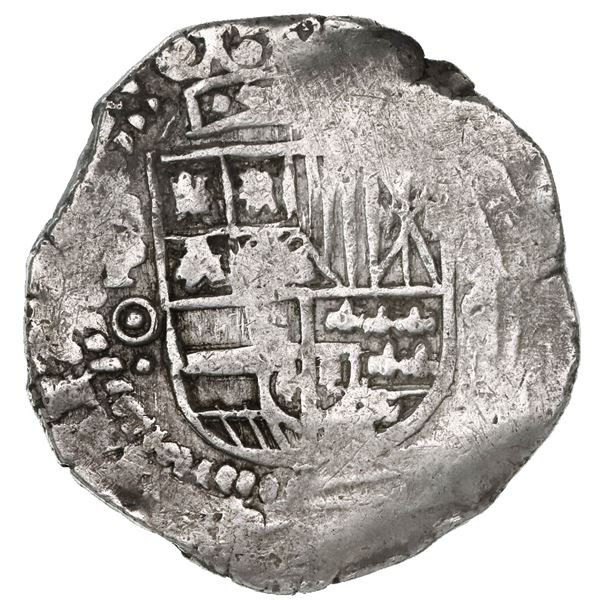 Potosi, Bolivia, cob 8 reales, Philip IV, assayer O (1649-51), no countermark (rare).