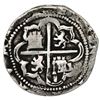 Image 2 : Potosi, Bolivia, cob 4 reales, Philip II, assayer L (1st period) to left.
