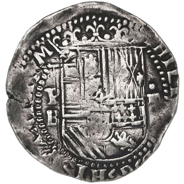 Potosi, Bolivia, cob 4 reales, Philip II, assayer B (2nd period).